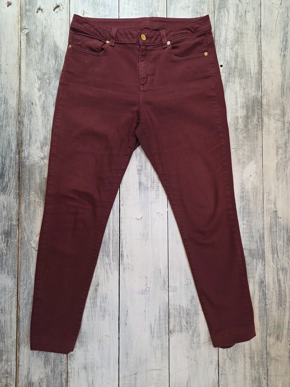 Michael Kors Women's Maroon Mid Rise Skinny Jeans sz 8